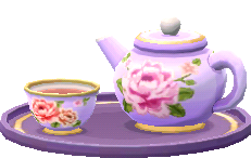 juego de té rosado