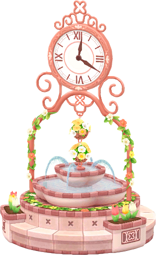 fontaine rose avec horloge fontaine rose avec horloge