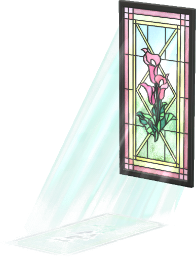 Rosalilien-Glasfenster