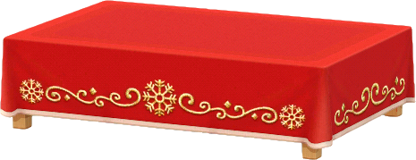 table nappe festive rouge