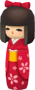 poupée kokeshi rouge