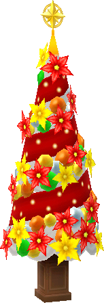 árbol festivo escarlata