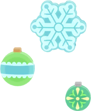 snowy ornament set A