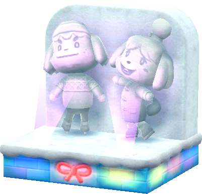 statue du duo en neige