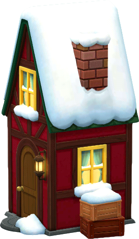 casa rústica nevada roja