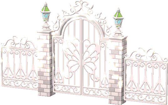 sunlit garden iron gate