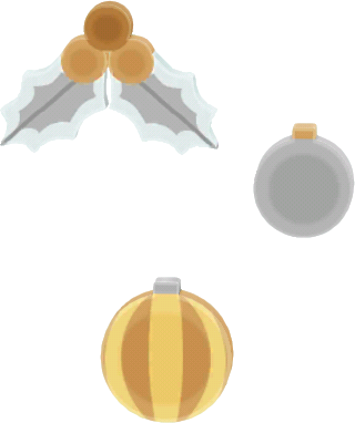 holly ornament set B