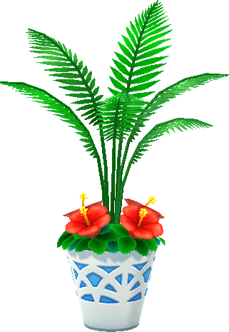 palmier avec hibiscus