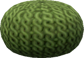 green knit cushion