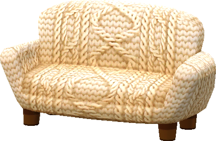 sofá tricotado beis