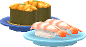assiettes sushis crevette