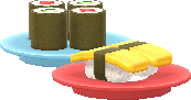 platos rollos de sushi