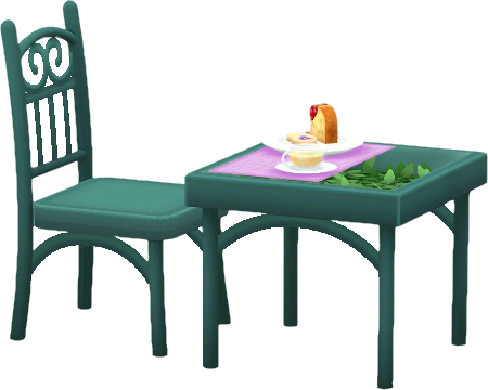 mesa y silla herbolario