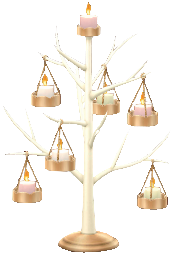 arbre blanc avec bougies