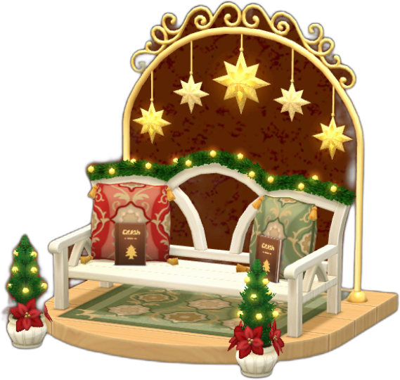 panchina festiva con stelle