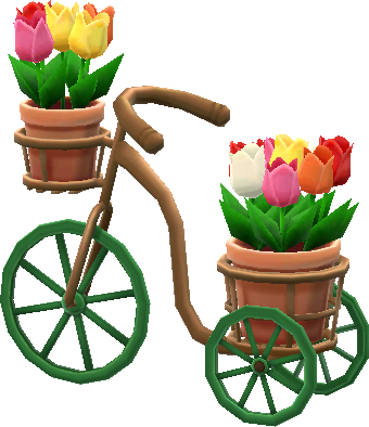 vélo fleuri de tulipes