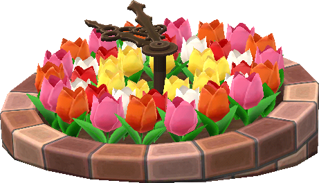 horloge parterre tulipes