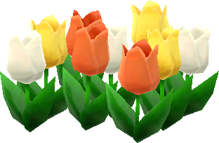aiuola di tulipani gialli