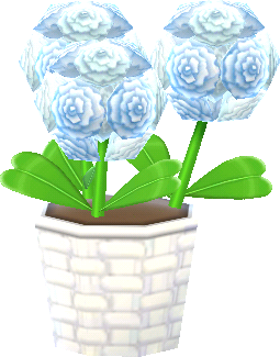 pot fleurs de soie bleue