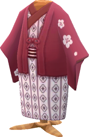 yukata prugna con fiori