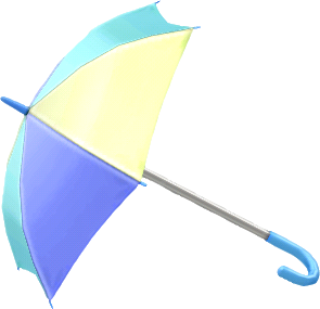 paraguas caído azul