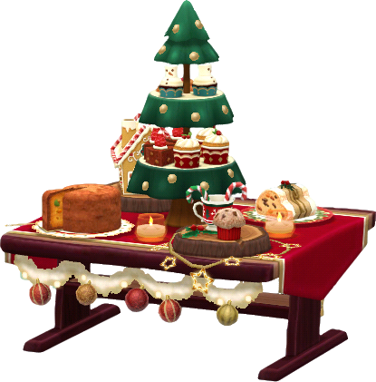 mesa con dulces festivos