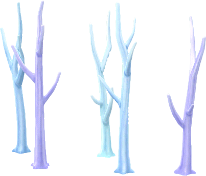 fila alberi ghiacciati