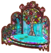 stained-glass fountain