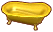 gold claw-foot tub