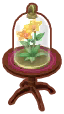 table fleur sous cloche