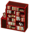 calico bookshelf
