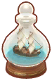 upright bottled ship