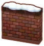 muro de ladrillo nevado
