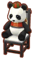 peluche panda sur chaise