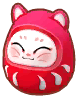 daruma de gato rojo